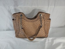 Faux Austritch Leather Handbag Purse Tan-brown Shoulder Bag Double Handles