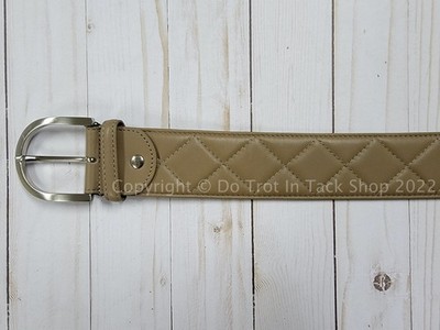 Tailored Sportsman Quilted Leather Belt - Toffee/Silver