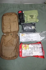 USMC US Military Coyote MOLLE IFAK First Aid Kit Supplies Quik Clot Tourniquet