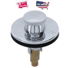 Chrome Tub Drain Stopper Lift and Turn Fits Standard Bath Drain Replacement