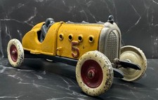 Vintage Hubley Cast Iron Yellow Auto Racer Straight 8 Engine - 9 12 Long