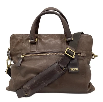 Sac à main TUMI 2-Way en cuir marron pour hommes sac à bandoulière 68516B - Photo 1/4
