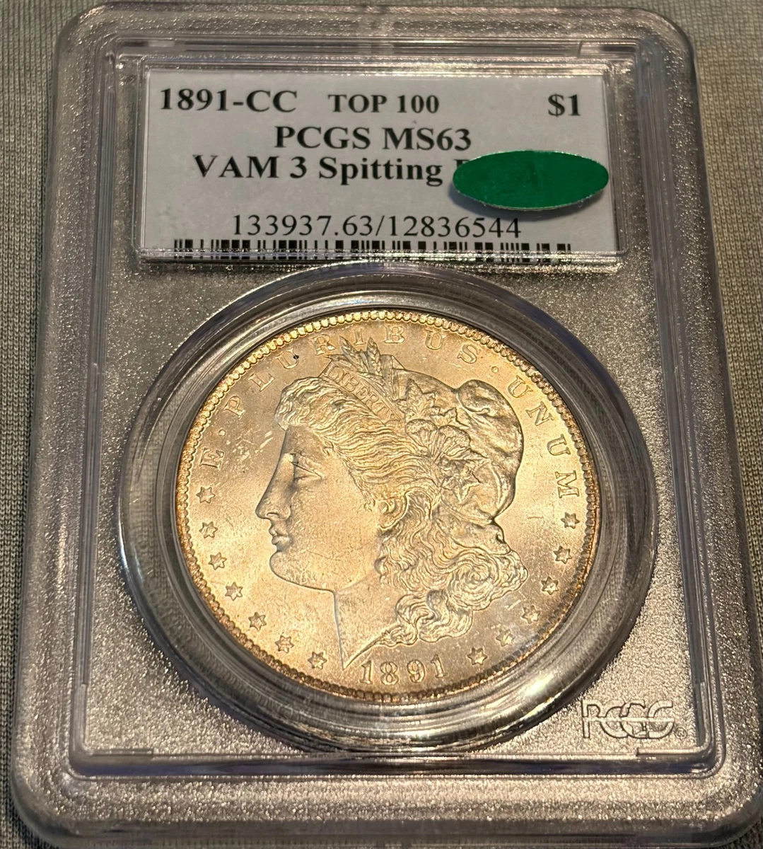 Silver MS 63 Graded 1891 Year Morgan US Dollars (1878-1921) for