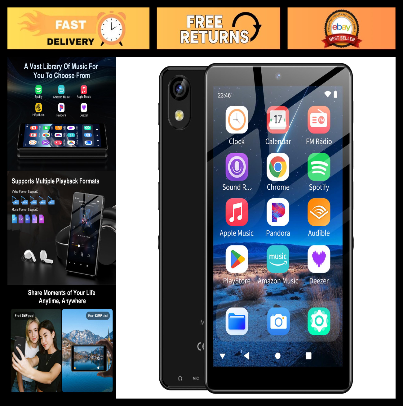 With Wifi, 4.02" Hd Touch Screen, Supports Spotify, A