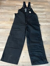 Carhartt Men's Black Relaxed Fit Duck Bib Overall Size 40 x 28 NEW With Tags