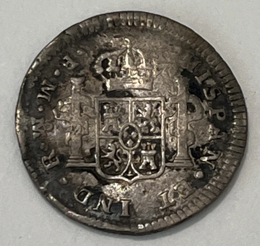 Moneda de plata México español 1772 1/2 real Foto 2 de 3