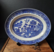 Vintage 'Old Willow' Blue and White Large Serving Plate Platter Country Kitchen
