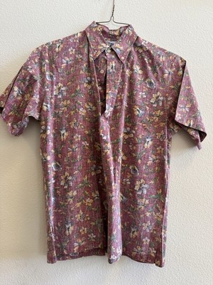 Vintage Reyn Spooner Medium Red Reverse Print 30+ Years Old Pull Over Floral