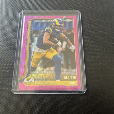 Topps Chrome 2025 Puka Nacua #166 Rams Pink Refractor 80 / 250 