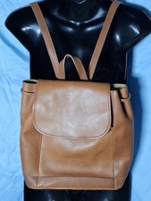 Vintage L.L. Bean Town Field Leather Rucksack Backpack 0YV40 Wildlife Lining