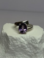 925 Sterling Silver Amethyst Ring Size 7.5