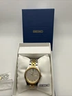 Seiko 7N43-9048 mens watch new batt box gold silver tone runs good