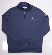 The Ritz Carleton Bachelor Gulch Colorado Peter Millar Blue 1/4 Zip Pullover S