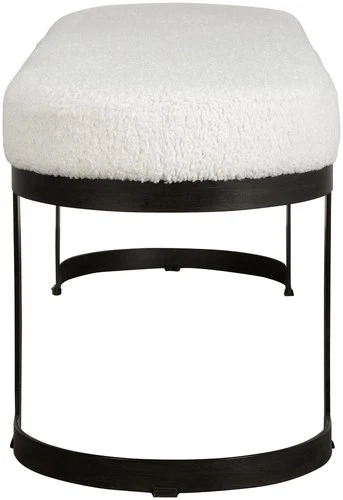 Uttermost 23817 Infinity 60"W Iron Framed Polyester Bench - White - Picture 2 of 6