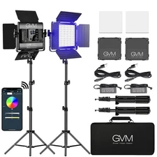 GVM RGB LED Panel Video Light, Photography Lighting with APP Control, 800D Vi...