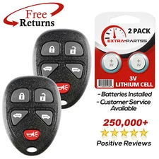 2 Remote Keyless Entry Fob Replacement Car Key For Buick Chevrolet 5b (15788020)