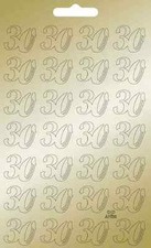 Artoz Collato Sticker Sheet, 30 Gold, Birthday, Anniversary, Numbers