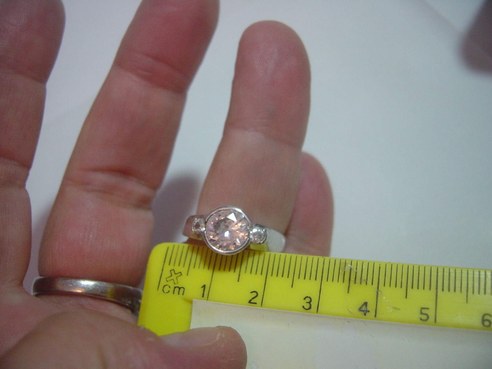 SUPERB BEAUTIFUL SOLID SILVER-RING-BRILLIANT DIAM… - image 7