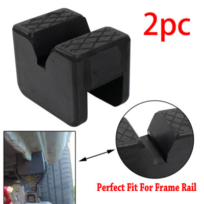 2X Rubber Axle Jacking Pads Jack Stand Pad Adapter Frame Rail Protector Slotted