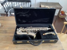 Sassofono contralto vintage 1930 Conn Transitional argento sax campana oro bellissimo!!!