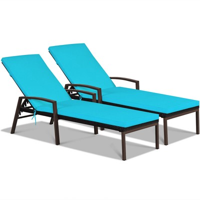 Gymax 2pcs Adjustable Patio Rattan Chaise Recliner Lounge Chair W Turquoise 759687407496 - Gymax Adjustable Pool Chaise Lounge Chair Gymax 2pcs Adjustable Patio Rattan Chaise Recliner Lounge Chair W Turquoise 759687407496 - Gymax Adjustable Pool Chaise Lounge Chair