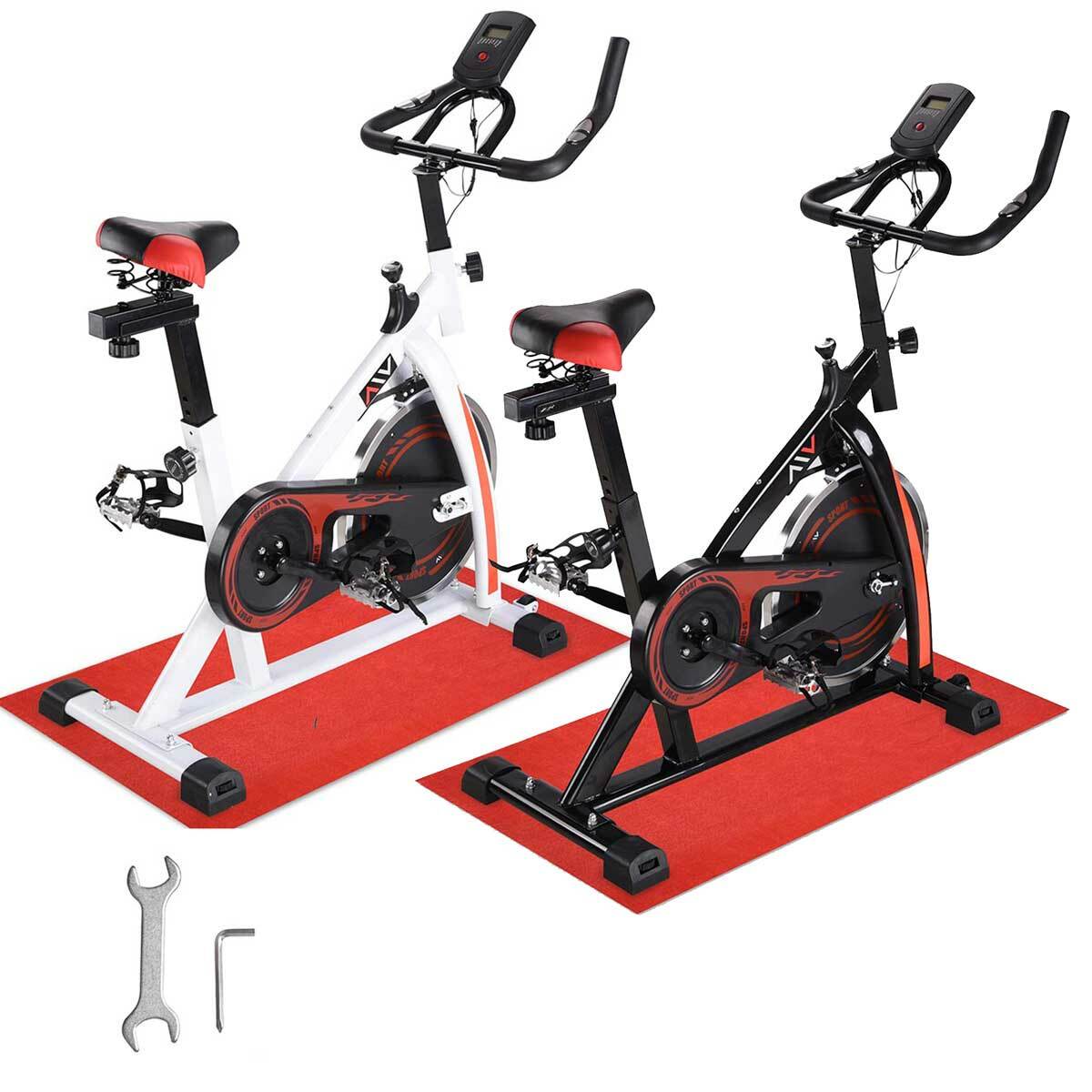 Cycling Bike Exercise Bike Indoor W/ Non-slip Mat adjustable Height LCD display