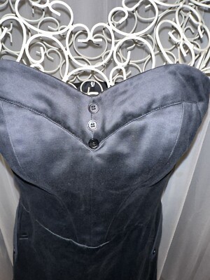 Barney's New York Black Strapless Cocktail Dress | eBay
