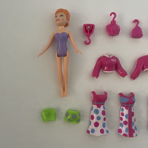 Vintage Mattel Polly Pocket Lot ~ Magnetic Clothing, Dolls, and Hangers - Picture 2 of 4
