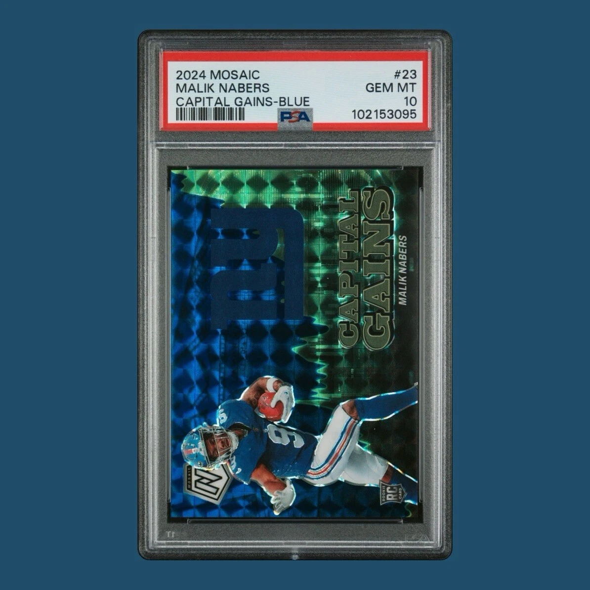 Malik Nabers Panini Mosaic Capital Gains #23 Blue
