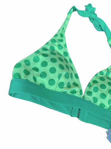 Jag Womens Halter Bikini Top Green Polka Dot New with Tags Size M - Picture 2 of 4