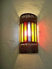 Applique murale artisanale marocaine en fer ciselé – Lustre lanterne M3