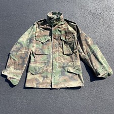 Vintage M-65 OG Camo Green Field Jacket ALPHA INDUSTRIES Scovill Zip Mens Small