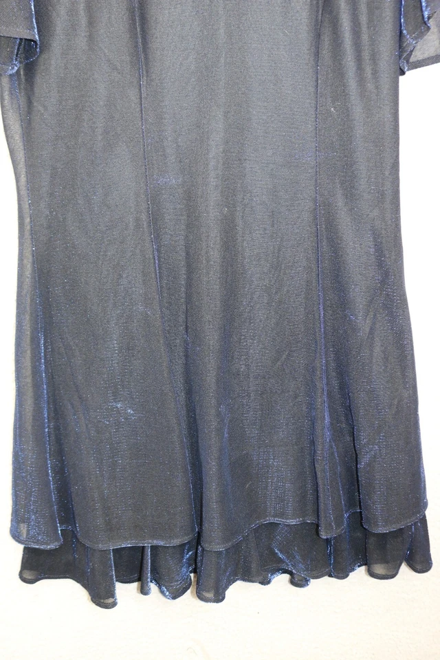 Vestido Molly Malloy Noite Vintage Preto Azul Iridescente-Tamanho 10-Festa-Evento Ano Novo - Imagem 2 de 4