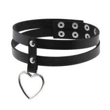 Fashion Punk Adjustable Collar Accessories Gothic Leather Double Line Necklace