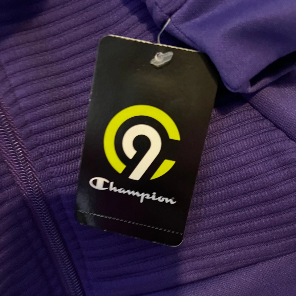 NOVA JAQUETA C9 Champion Active zíper completo roxa absorvente elástica meninas pequenas 6 - 6X - Imagem 3 de 4