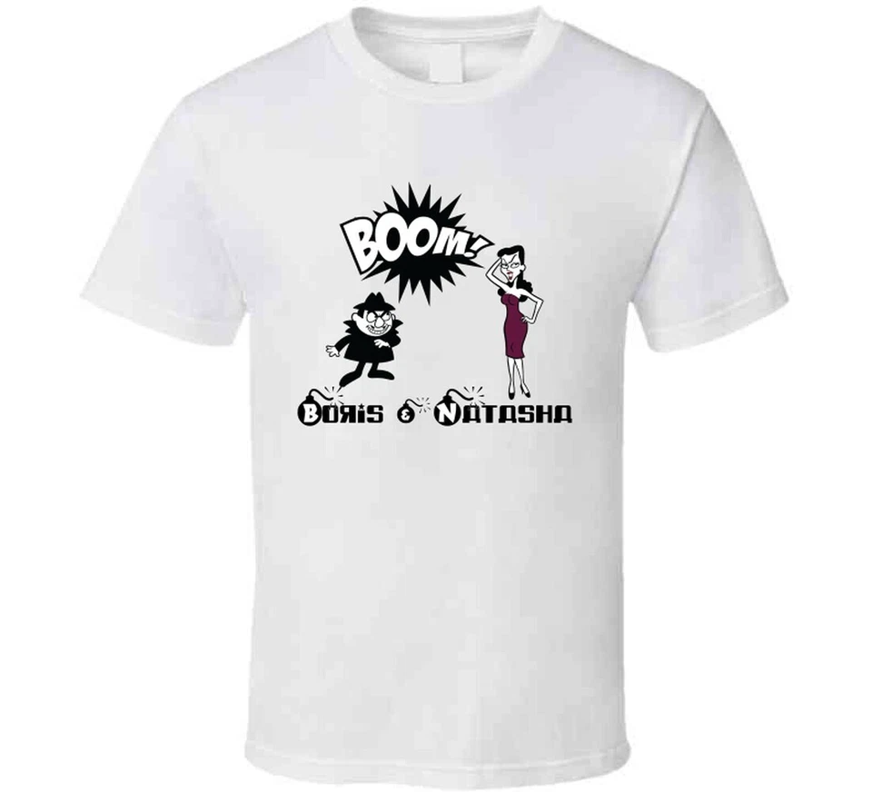 Camiseta Boris & Natasha Mafia Gangster Villains Dúo Retro Dibujos Animados Foto 2 de 4