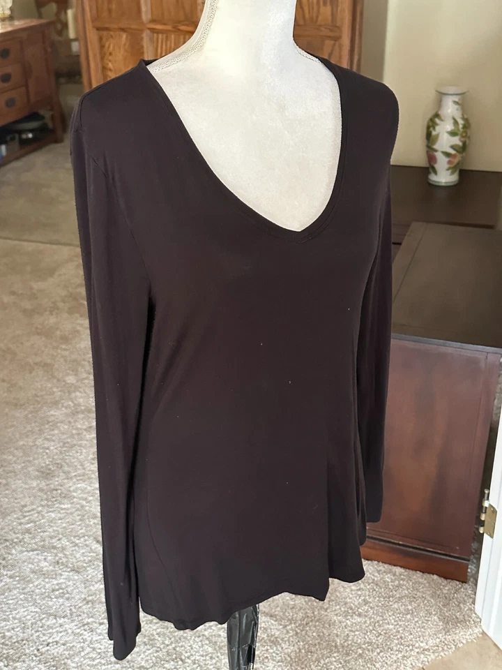 Z - Womens Black Tunic Sleep Shirt  - Long Sleeve - L - Image 3 of 4