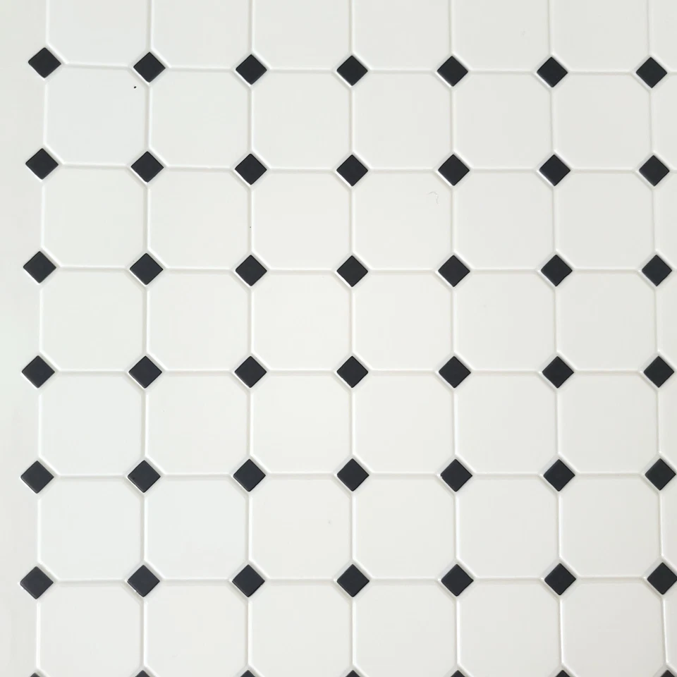 Suelo de azulejos para casa de muñecas blanco gris oscuro diamantes en relieve escala 1:12 miniaturas Foto 2 de 3