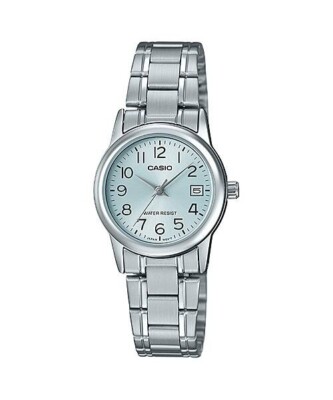 Casio Damenuhr silber Edelstahl Analog blaues Zifferblatt LTP-V002D-2BUDF