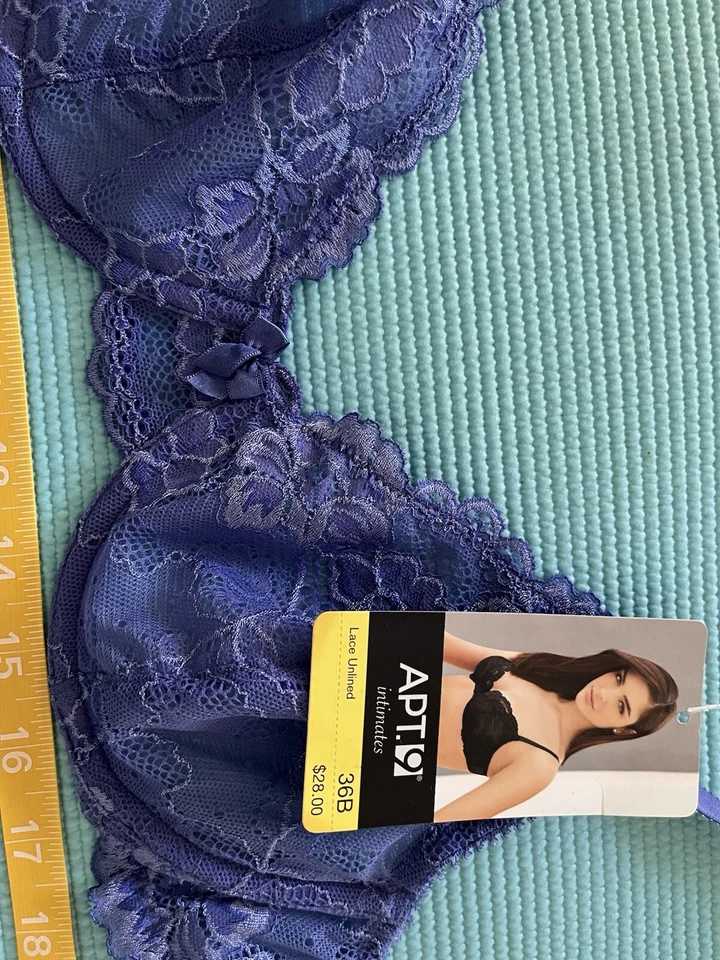 Apt 9 Intimates бюстгальтер 36B светло-фиолетовый цветочный кружева Demi на косточках новый с ярлыком! - Изображение 2 из 4