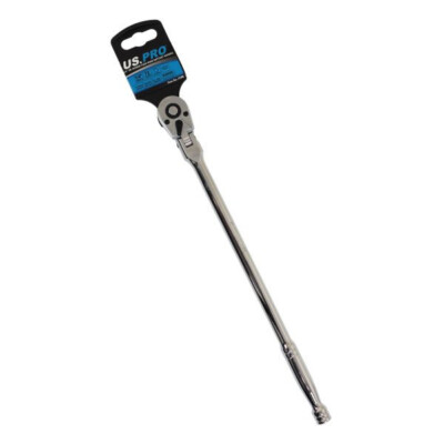 US PRO 1/4'' Drive 305mm Flexi Head Ratchet | 72T, Reversible, Quick Release
