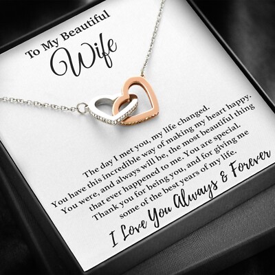 To My Wife Necklace, Gift From Husband, Anniversary Jewelry Gifts Wife
