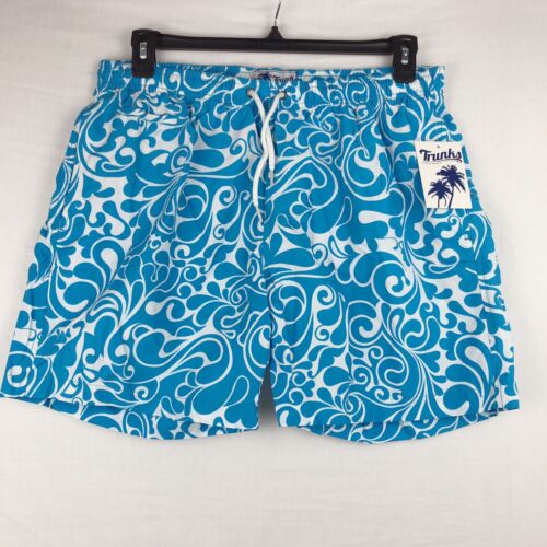 NEW $54 Trunks Surf & Swim Mens Swim Trunks Shorts Blue Size L