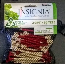 Pride 2345062 50pcs Insignia Gold Tee 2-3/4" Red/Natural