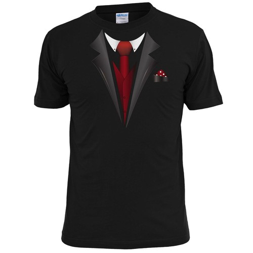 Disfraz de esmoquin para hombre Divertida Camiseta Boda Fiesta Navidad - Imagen 2 de 2