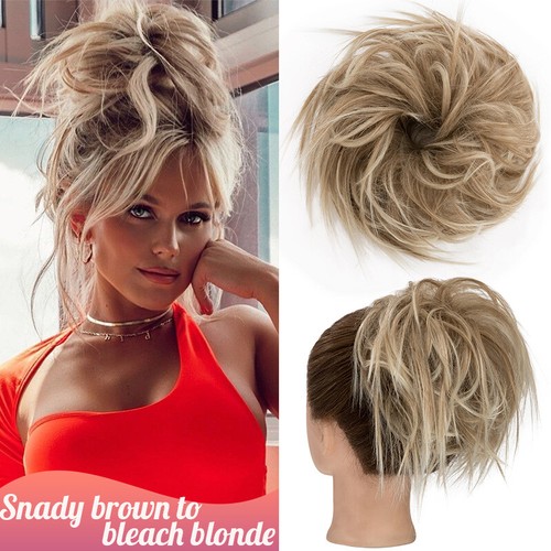UK.LARGE Curly Messy Bun Hair Piece Scrunchie Thick Hair Updo Extension as Human - Picture 13 of 81