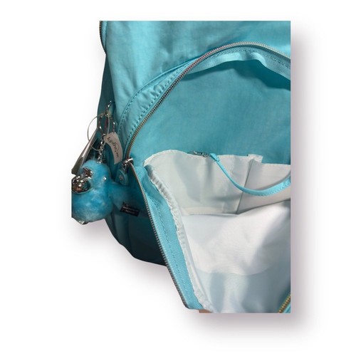 Kipling Seoul Go Extra Large Backpack Blue Splash Laptop Bag w/ Monkey Charm - Picture 7 of 9