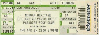 2006 Morgan Heritage Full Complete Concert Ticket Stub Boston MA Reggae