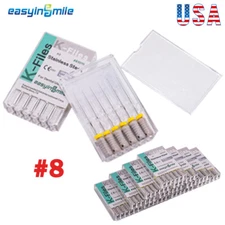 10Packs Dental Endodontic K-File #8 Hand Use Endo Root Canal K Files 8 Stainless