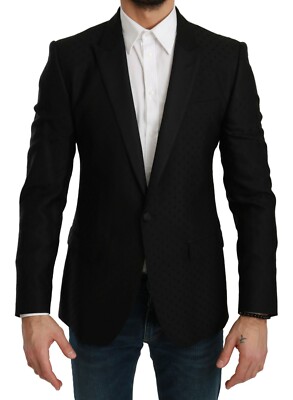 DOLCE & GABBANA Blazer MARTINI Schwarz Slim Fit Mantel Jacke IT46 / US36 / S ...